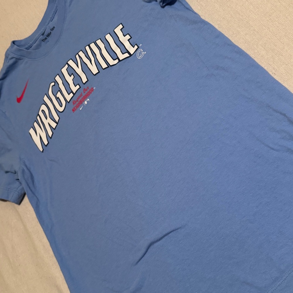Nike Chicago Cubs Wrigleyville City Connect T-Shirt Light Blue Mens Small MLB